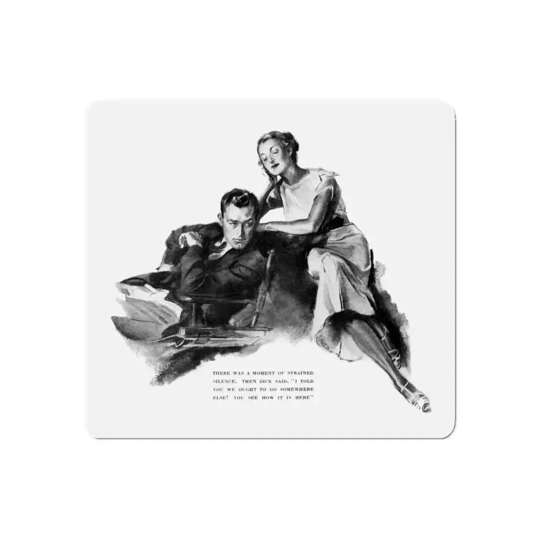 Bridge Widow (1), Ladies' Home Journal, September 1934 (Magazine Illustration) Refrigerator Magnet 4 Inch Die-Cut - The Sticker Space