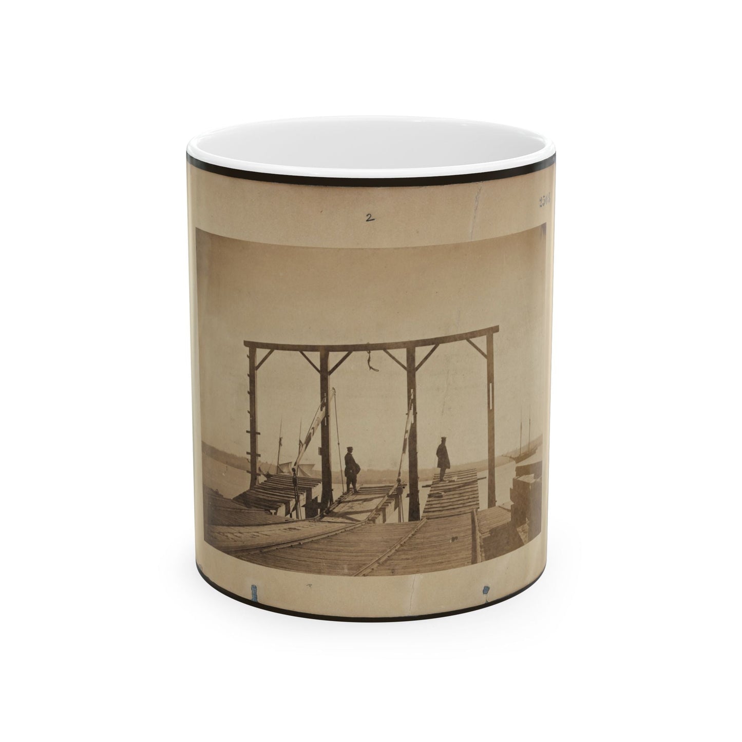 Bridges By Means Of Which Cars Are Loaded Upon Or Unloaded From Arks Or Barges (U.S. Civil War) White Coffee Mug