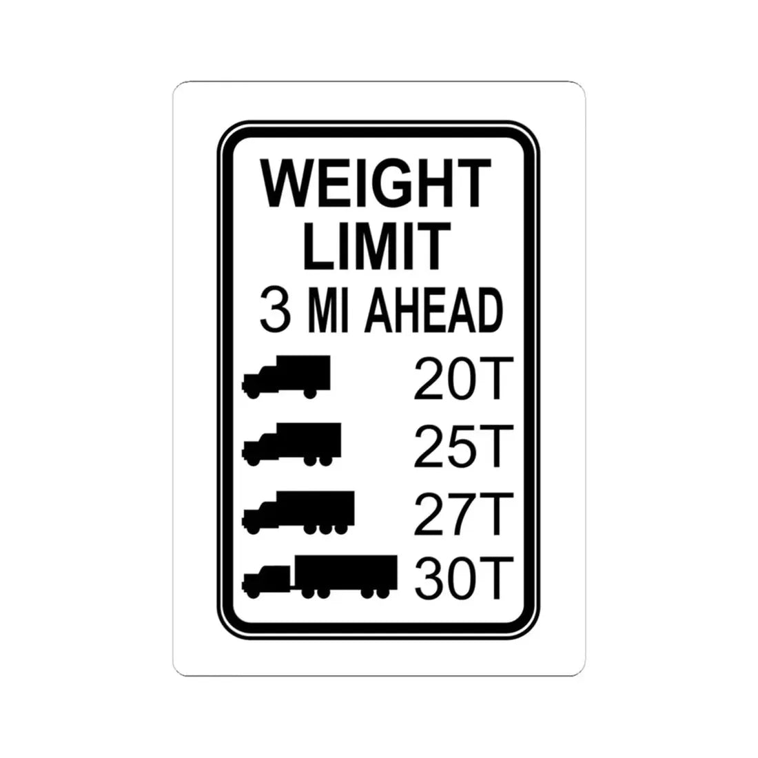 Bridgeweight (Ohio) (Road Sign) STICKER Vinyl Kiss-Cut Decal 6 Inch White - The Sticker Space