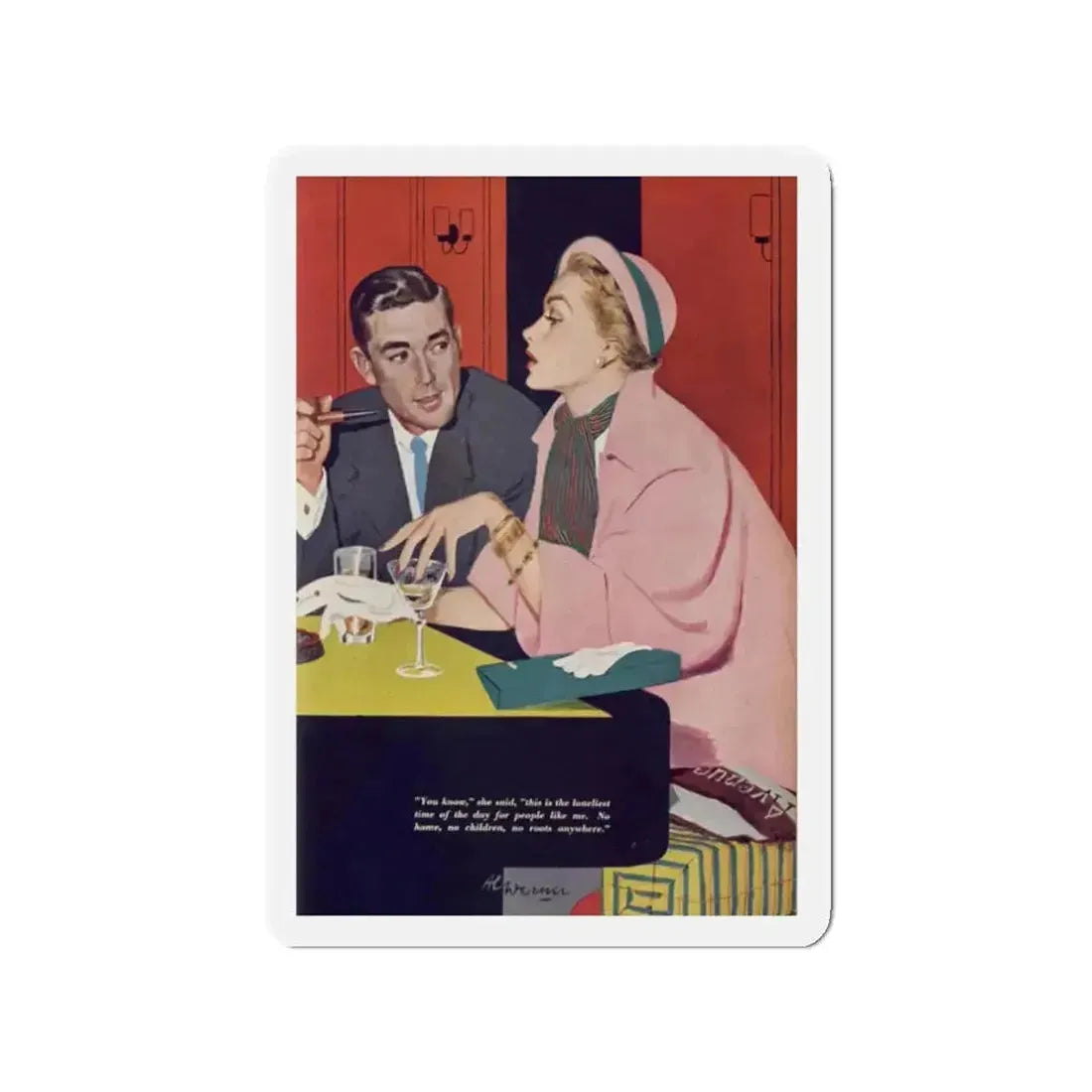 Brief Folly, Redbook, April 1953 (Magazine Illustration) Refrigerator Magnet - The Sticker Space