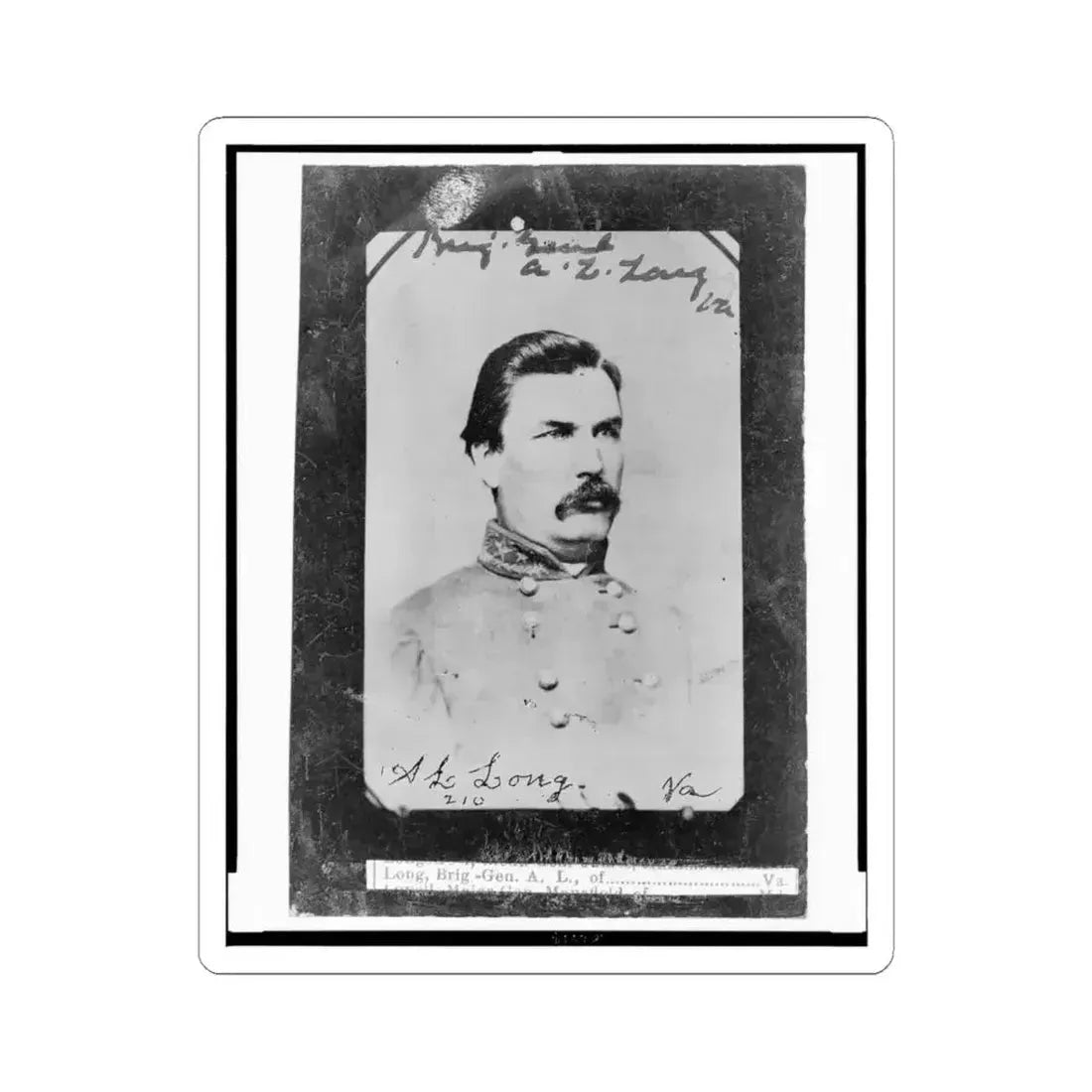 Brig.-Gen. A.L. Long, Va. (U.S. Civil War) STICKER Vinyl Kiss-Cut Decal 4 Inch White - The Sticker Space