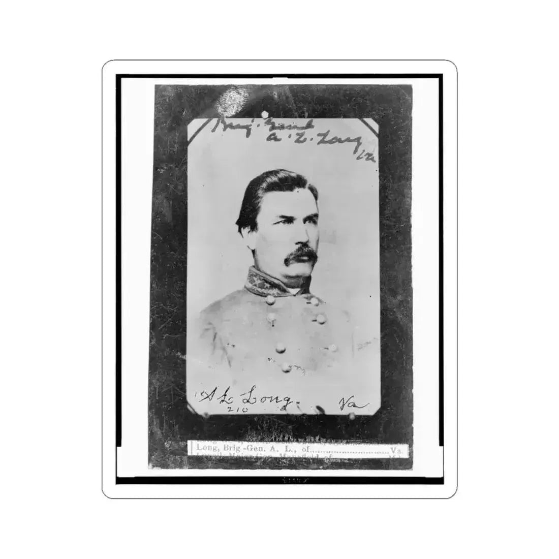 Brig.-Gen. A.L. Long, Va. (U.S. Civil War) STICKER Vinyl Kiss-Cut Decal 6 Inch White - The Sticker Space
