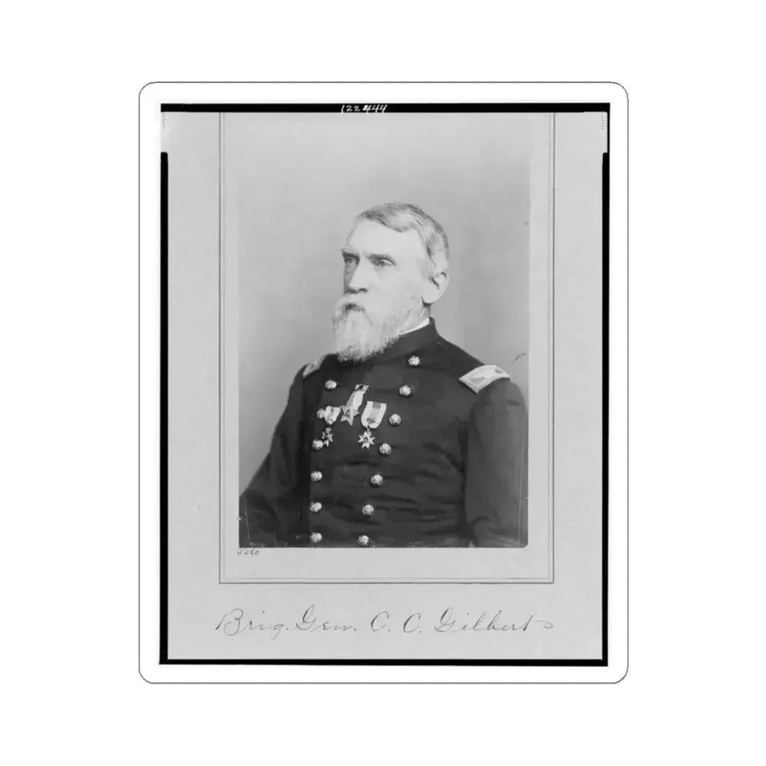 Brig. Gen. C.C. Gilbert (U.S. Civil War) STICKER Vinyl Kiss-Cut Decal 3 Inch White - The Sticker Space