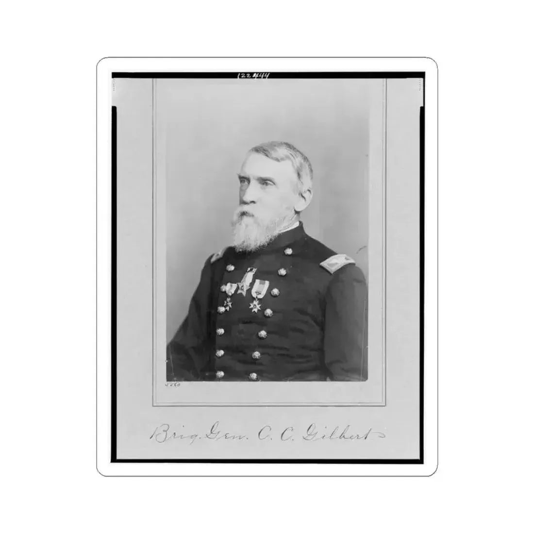 Brig. Gen. C.C. Gilbert (U.S. Civil War) STICKER Vinyl Kiss-Cut Decal 4 Inch White - The Sticker Space