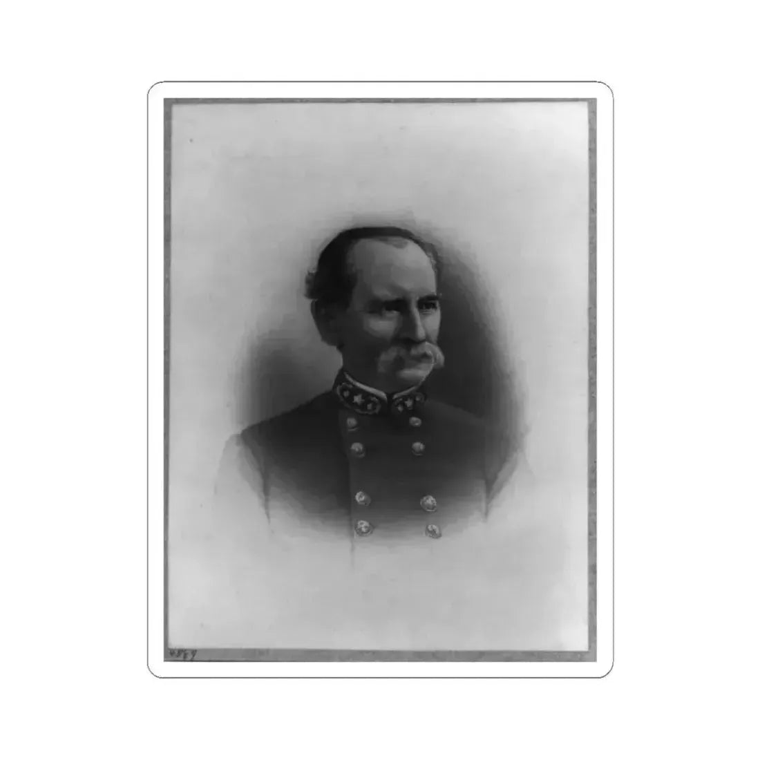 Brig. Gen. M.A. Stovall, Head-and-Shoulders Portrait, Facing Right (U.S. Civil War) STICKER Vinyl Kiss-Cut Decal 4 Inch White - The Sticker Space