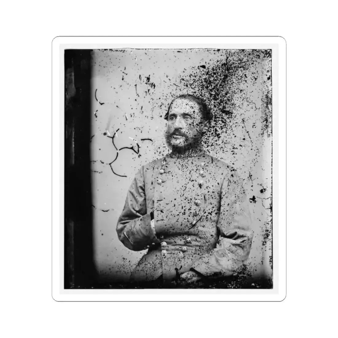 Brig. General Thomas L. Clingman, Half-Length Portrait, Seated, Facing Left (U.S. Civil War) STICKER Vinyl Kiss-Cut Decal 2 Inch White - The Sticker Space