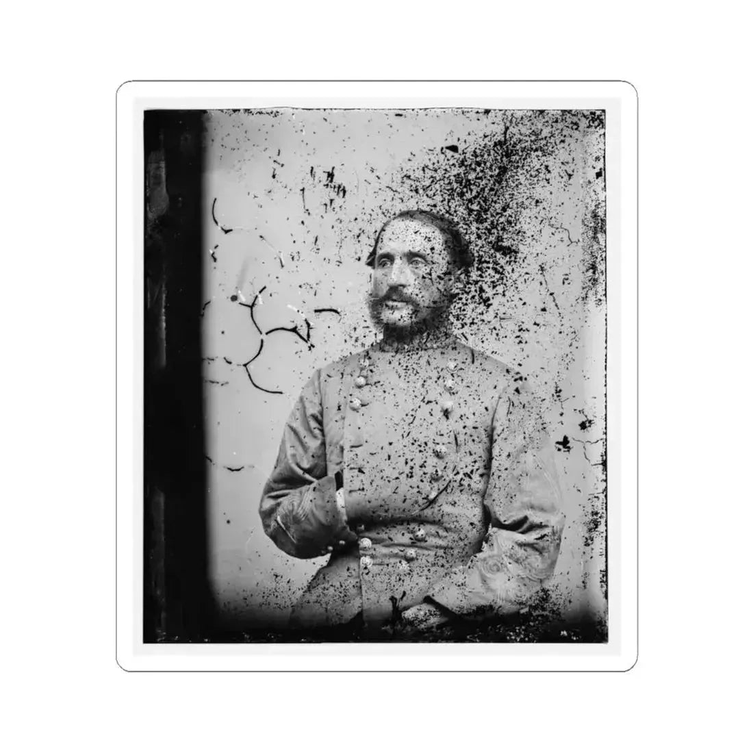 Brig. General Thomas L. Clingman, Half-Length Portrait, Seated, Facing Left (U.S. Civil War) STICKER Vinyl Kiss-Cut Decal 6 Inch White - The Sticker Space