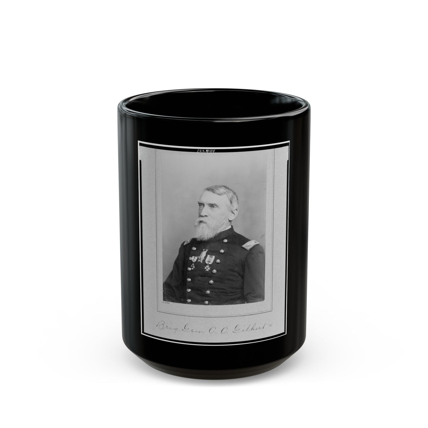 Brig. Gen. C.C. Gilbert (U.S. Civil War) Black Coffee Mug-15oz-The Sticker Space