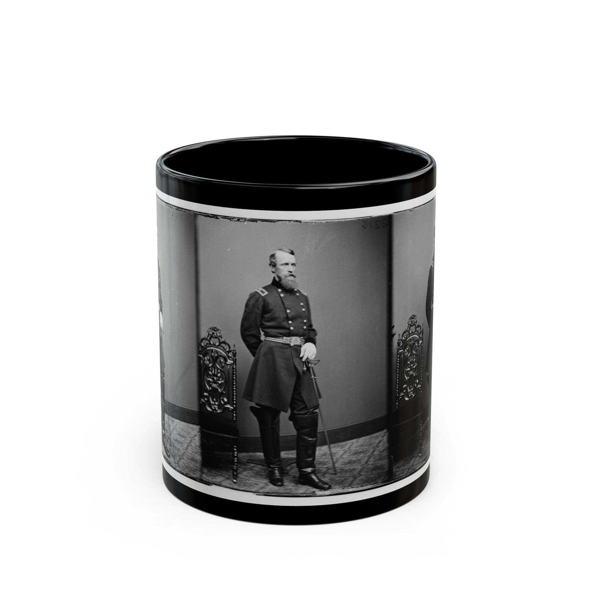 Brig. Gen. David B. Birney (U.S. Civil War) Black Coffee Mug-11oz-The Sticker Space