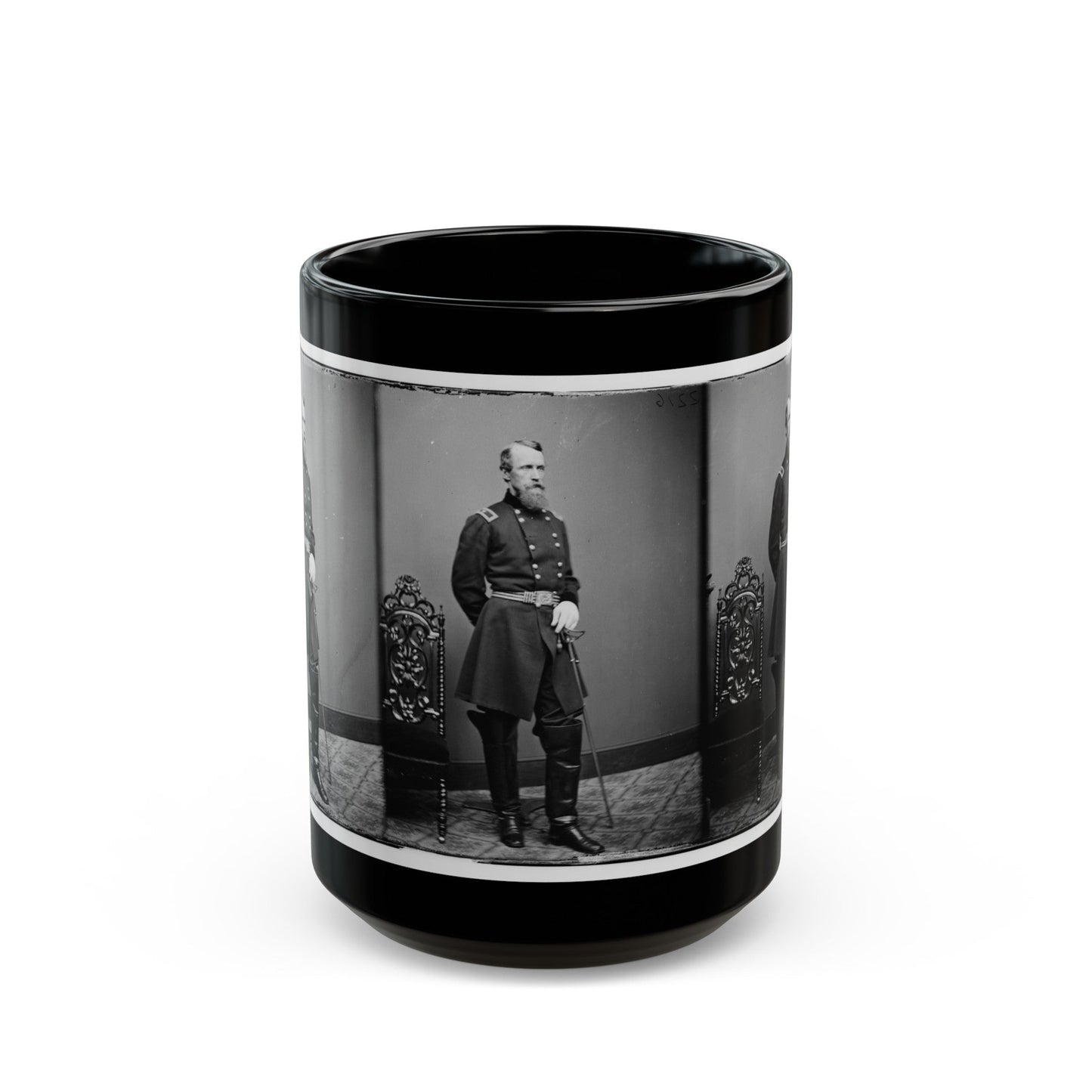 Brig. Gen. David B. Birney (U.S. Civil War) Black Coffee Mug-15oz-The Sticker Space