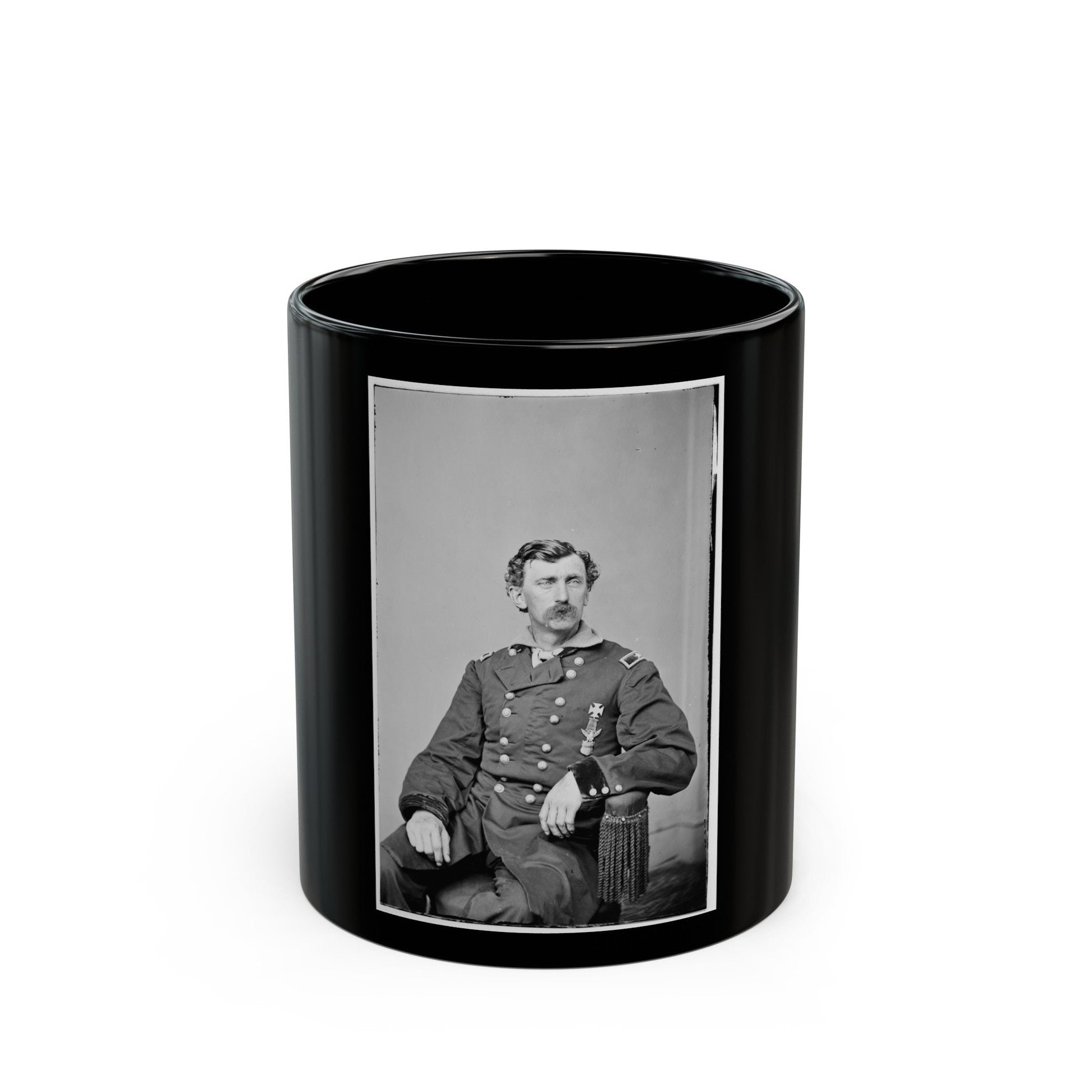 Brig. Gen. G.M. Love (U.S. Civil War) Black Coffee Mug-11oz-The Sticker Space