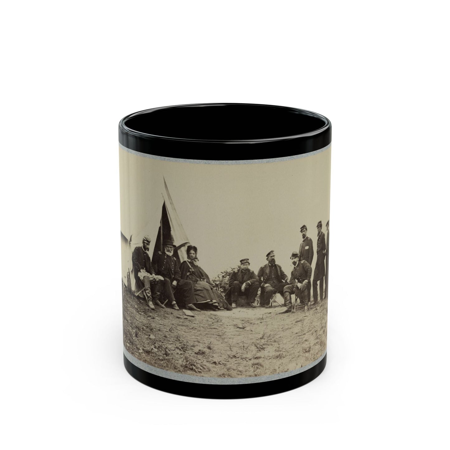 Brig. Gen. J. J. Abercrombie And Group (U.S. Civil War) Black Coffee Mug