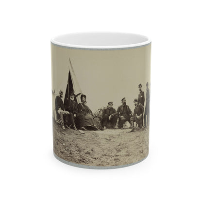 Brig. Gen. J. J. Abercrombie And Group (U.S. Civil War) White Coffee Mug