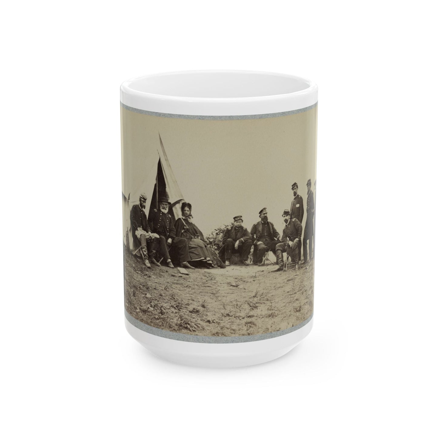 Brig. Gen. J. J. Abercrombie And Group (U.S. Civil War) White Coffee Mug