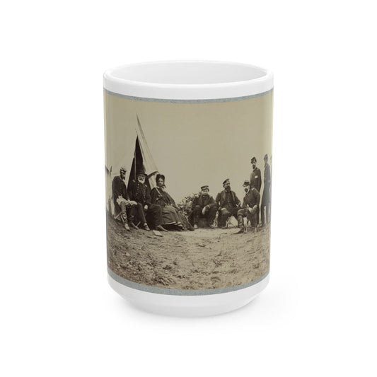 Brig. Gen. J. J. Abercrombie And Group (U.S. Civil War) White Coffee Mug