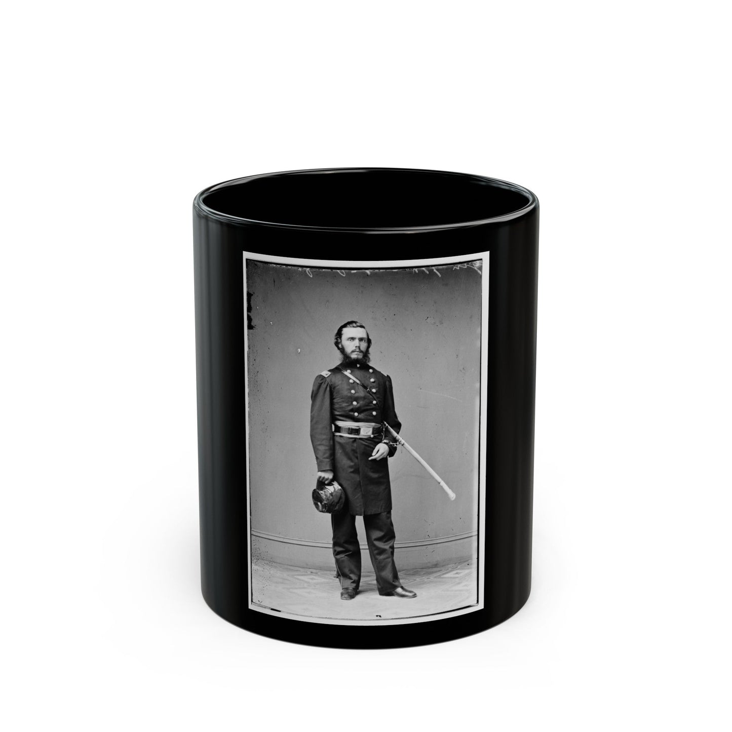 Brig. Gen. John Riggin 001 (U.S. Civil War) Black Coffee Mug-11oz-The Sticker Space