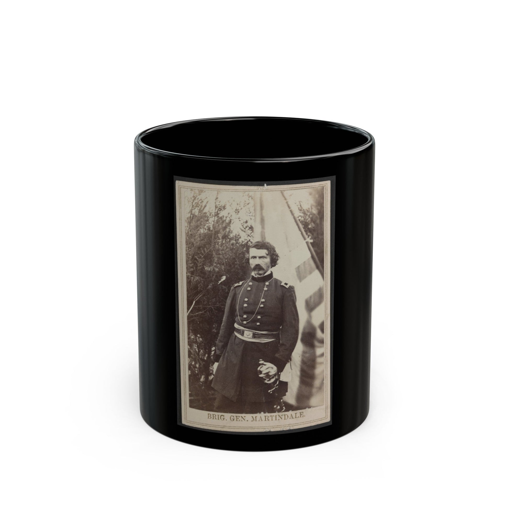 Brig. Gen. Martindale (U.S. Civil War) Black Coffee Mug-11oz-The Sticker Space