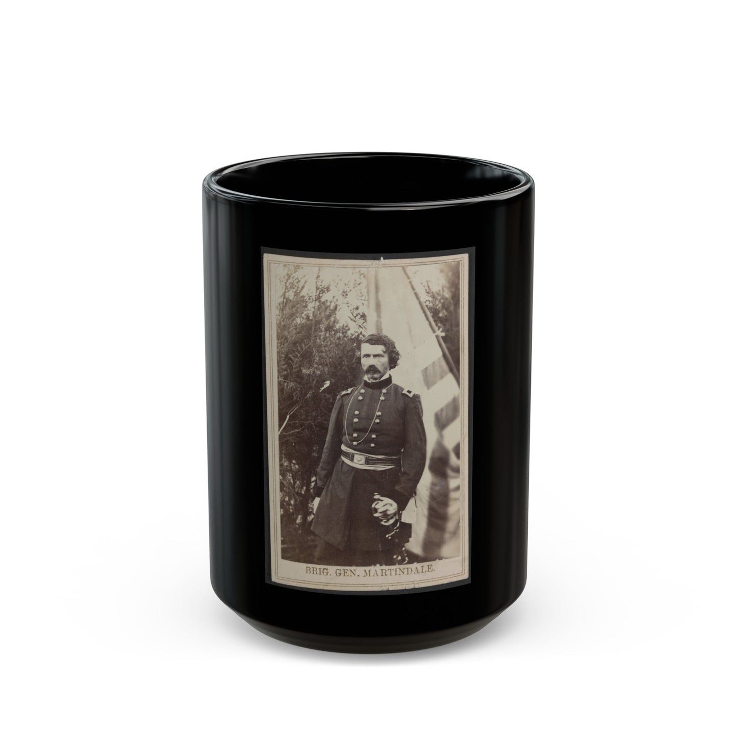 Brig. Gen. Martindale (U.S. Civil War) Black Coffee Mug-15oz-The Sticker Space