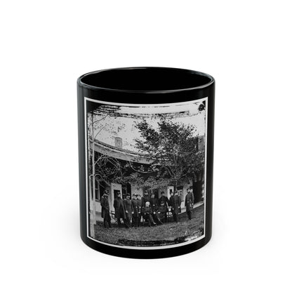 Brig. Gen. Mathew Martin Burke & Staff. (U.S. Civil War) Black Coffee Mug-11oz-The Sticker Space