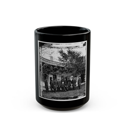 Brig. Gen. Mathew Martin Burke & Staff. (U.S. Civil War) Black Coffee Mug-15oz-The Sticker Space