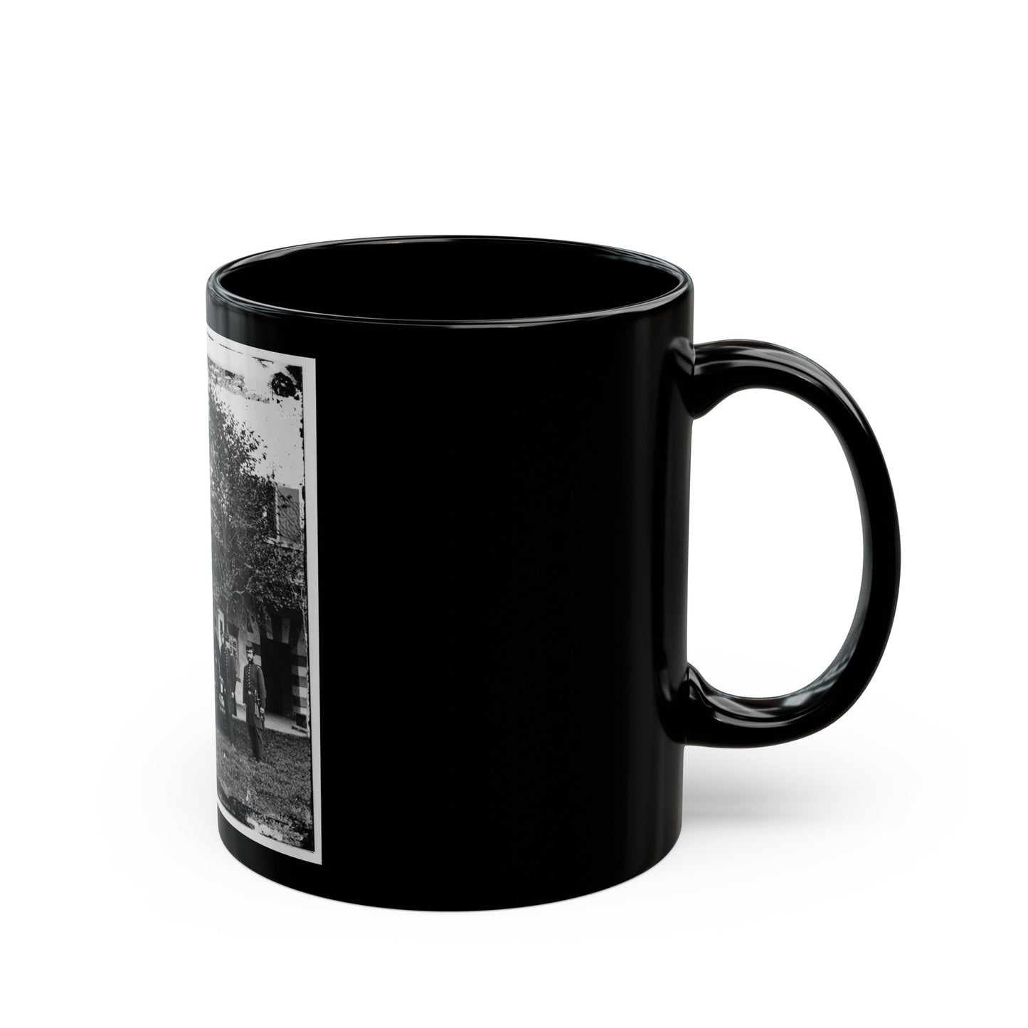 Brig. Gen. Mathew Martin Burke & Staff. (U.S. Civil War) Black Coffee Mug-The Sticker Space