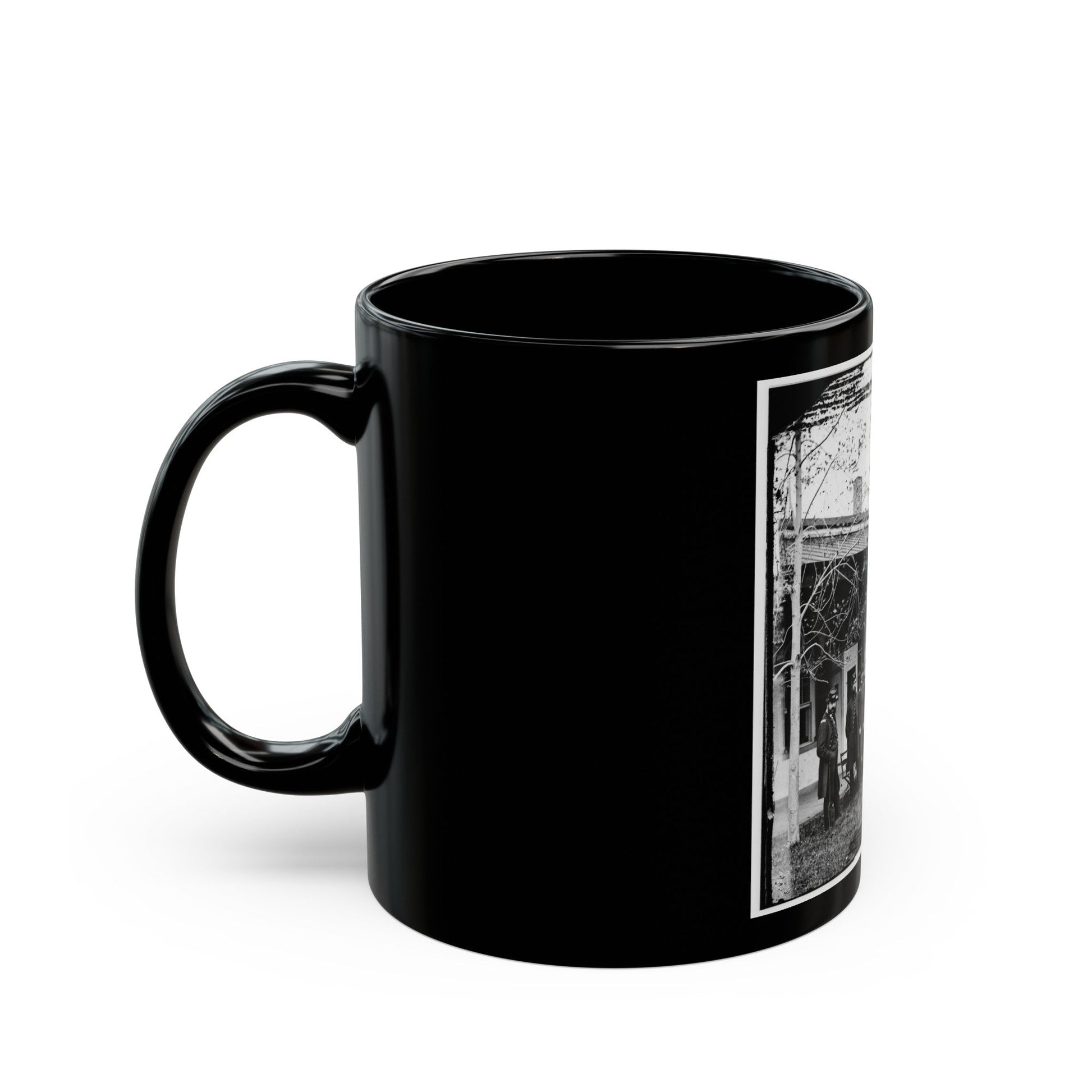 Brig. Gen. Mathew Martin Burke & Staff. (U.S. Civil War) Black Coffee Mug-The Sticker Space