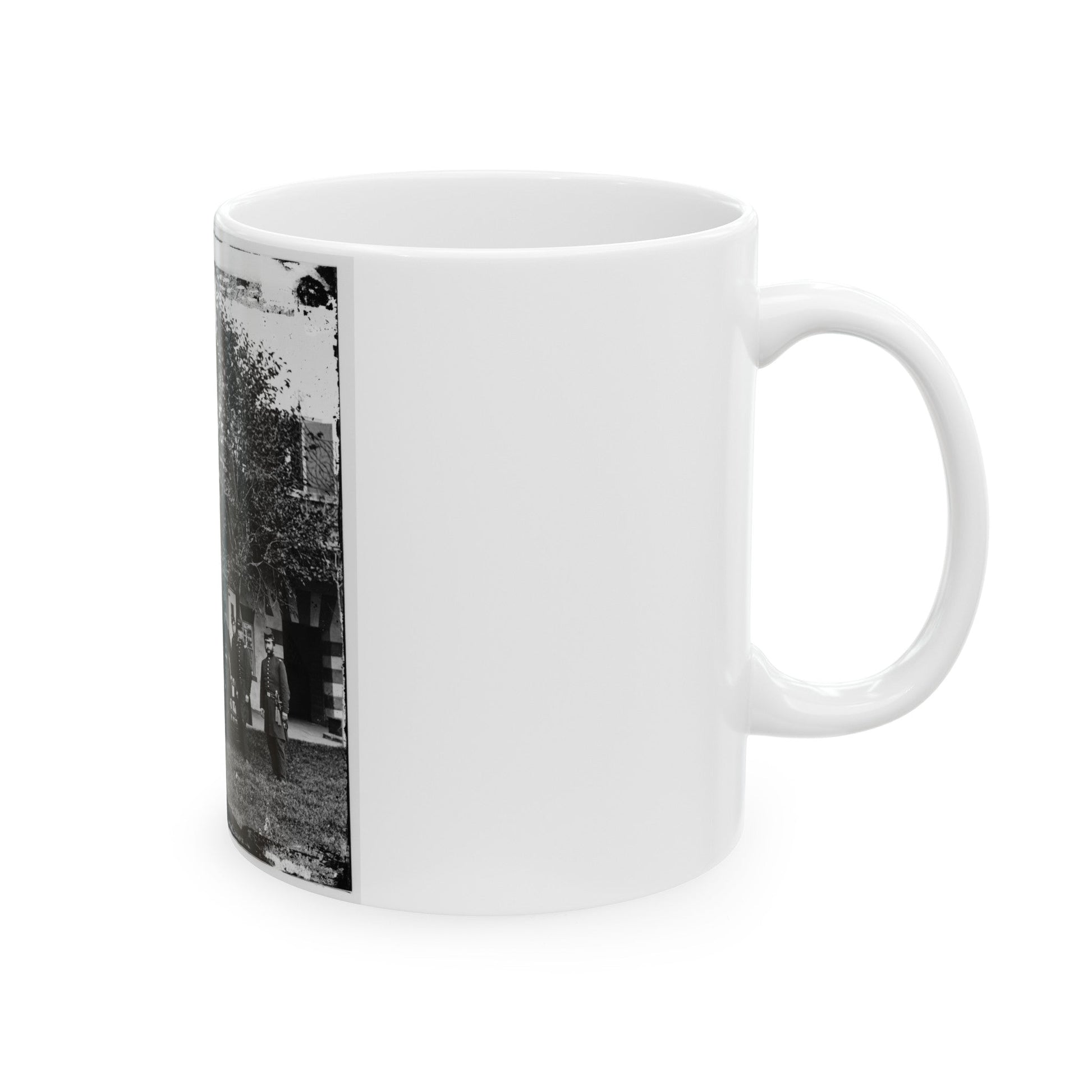 Brig. Gen. Mathew Martin Burke & Staff. (U.S. Civil War) White Coffee Mug-The Sticker Space