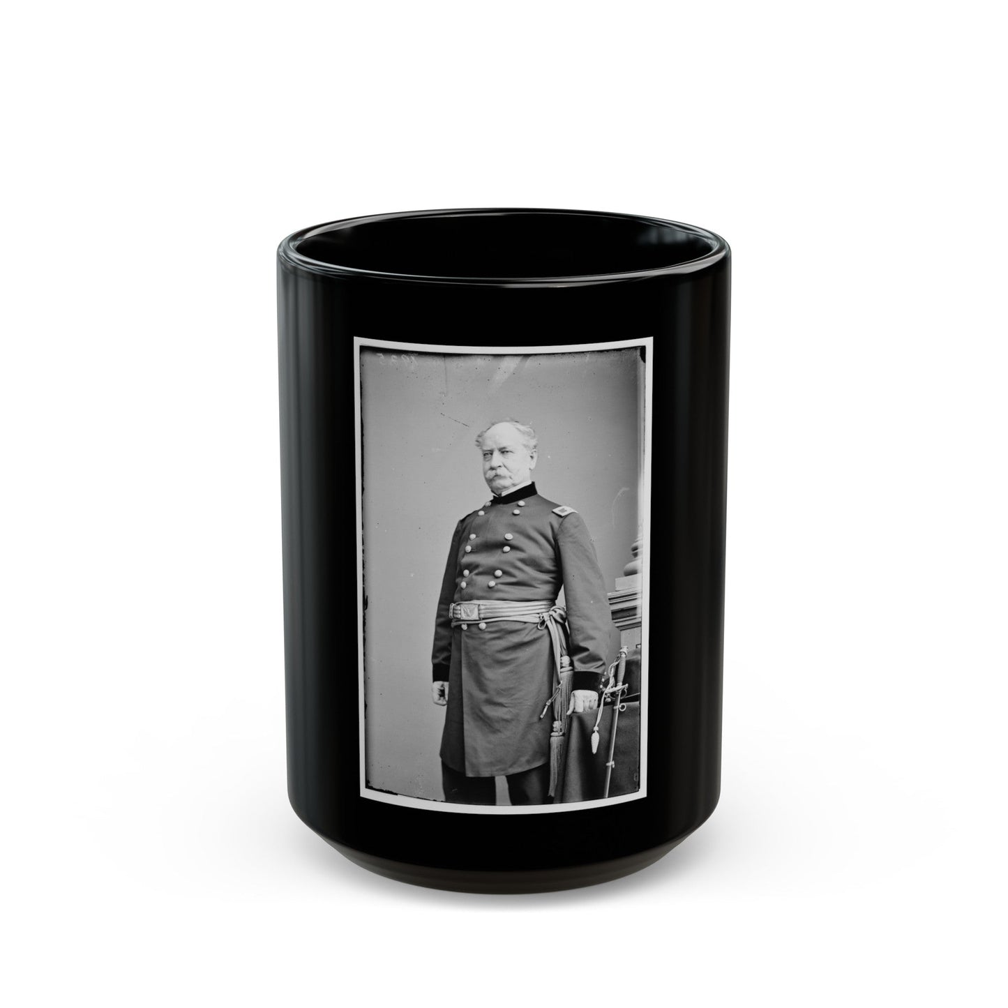 Brig. Gen. Richard S. Satterlee 001 (U.S. Civil War) Black Coffee Mug-15oz-The Sticker Space