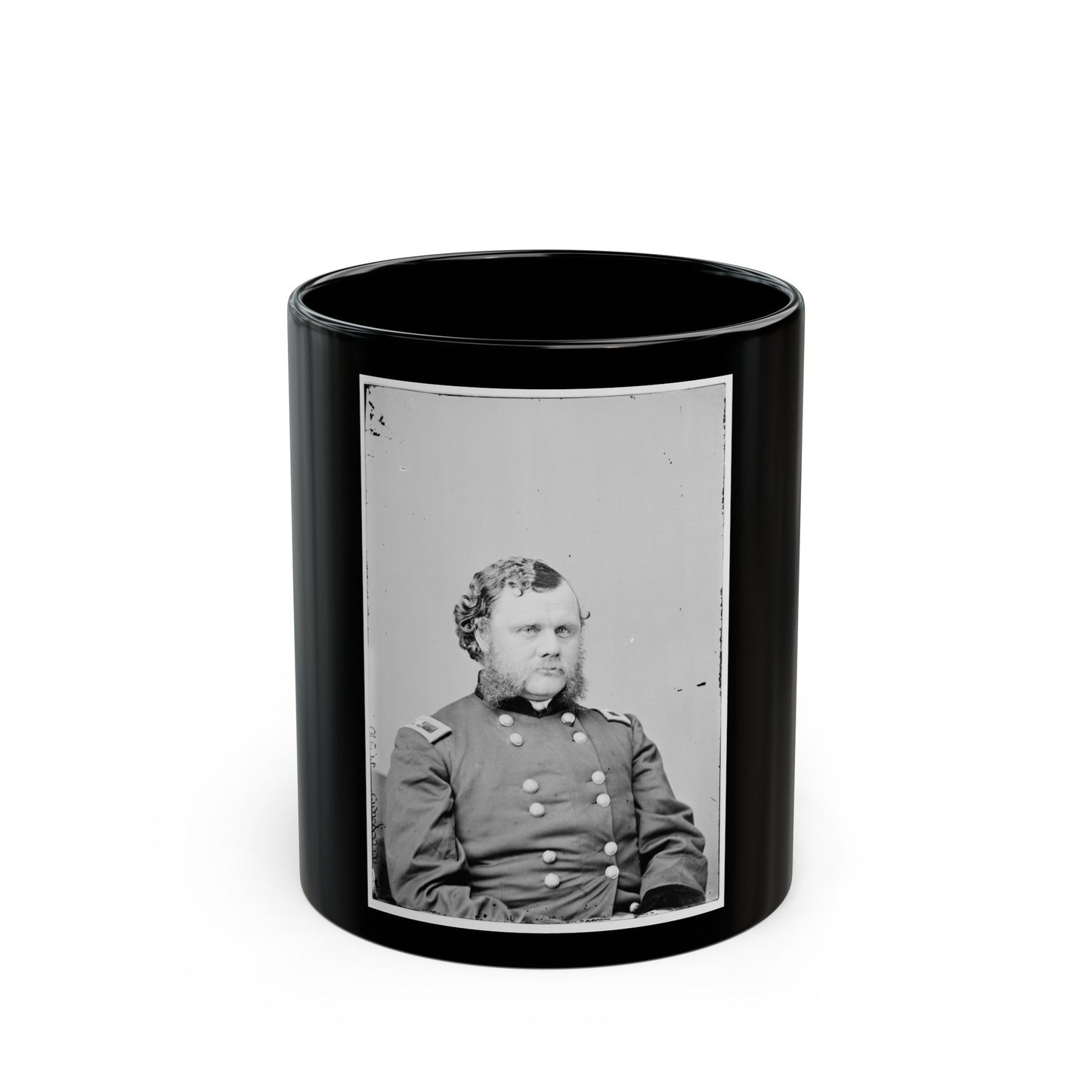 Brig. Gen. Robert O. Tyler (U.S. Civil War) Black Coffee Mug-11oz-The Sticker Space