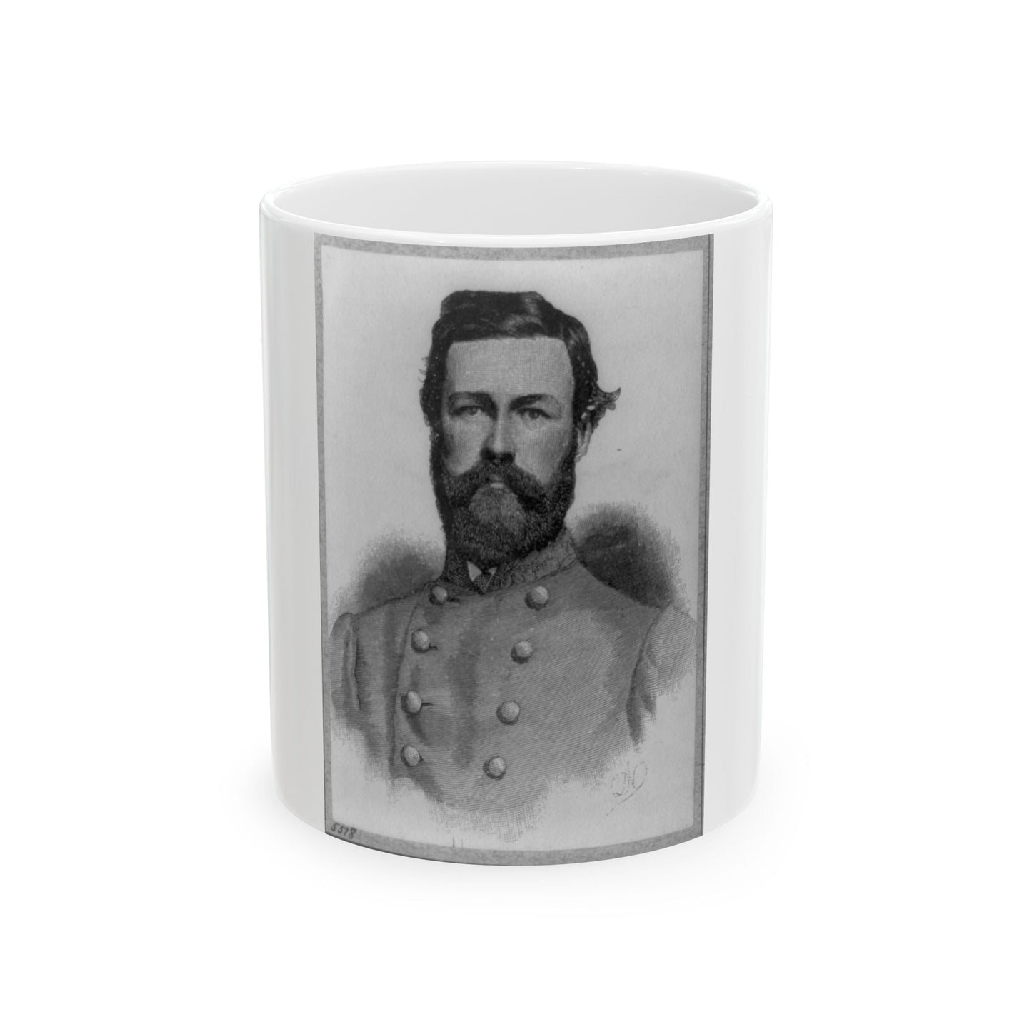 Brig. General Johnson Kelly Duncan, Head-And-Shoulders Portrait, Facing Front (U.S. Civil War) White Coffee Mug-11oz-The Sticker Space