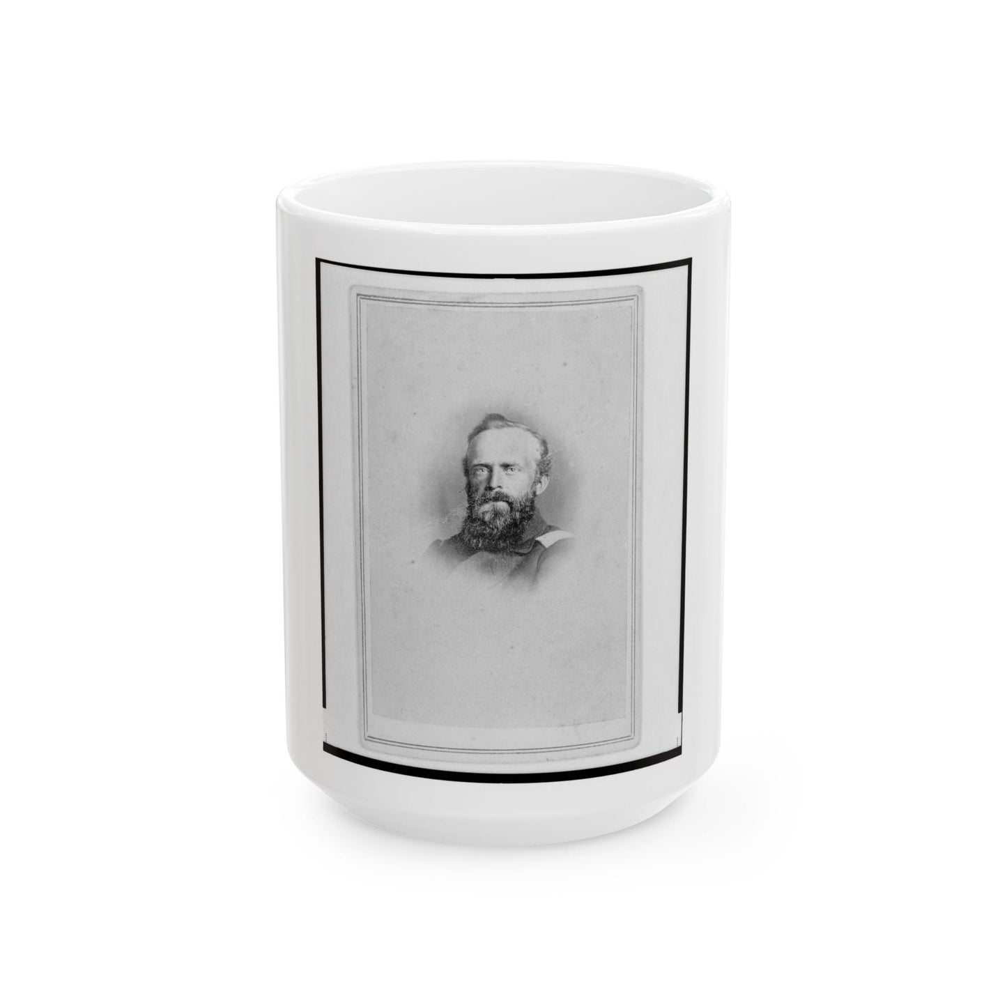 Brigade Commisariat Captain Edward Mueller, Union Officer In The 32nd Indiana Regiment, Bust Portrait, Facing Front (U.S. Civil War) White Coffee Mug