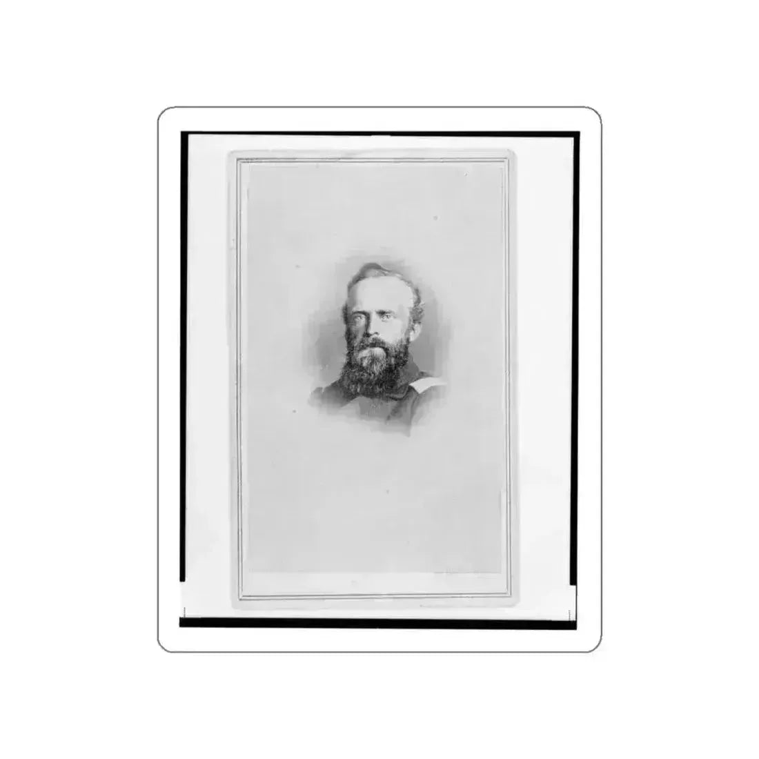 Brigade Commisariat Captain Edward Mueller, Union Officer In The 32nd Indiana Regiment, Bust Portrait, Facing Front (U.S. Civil War) STICKER Vinyl Die-Cut Decal White Die-Cut 3 Inch - The Sticker Space