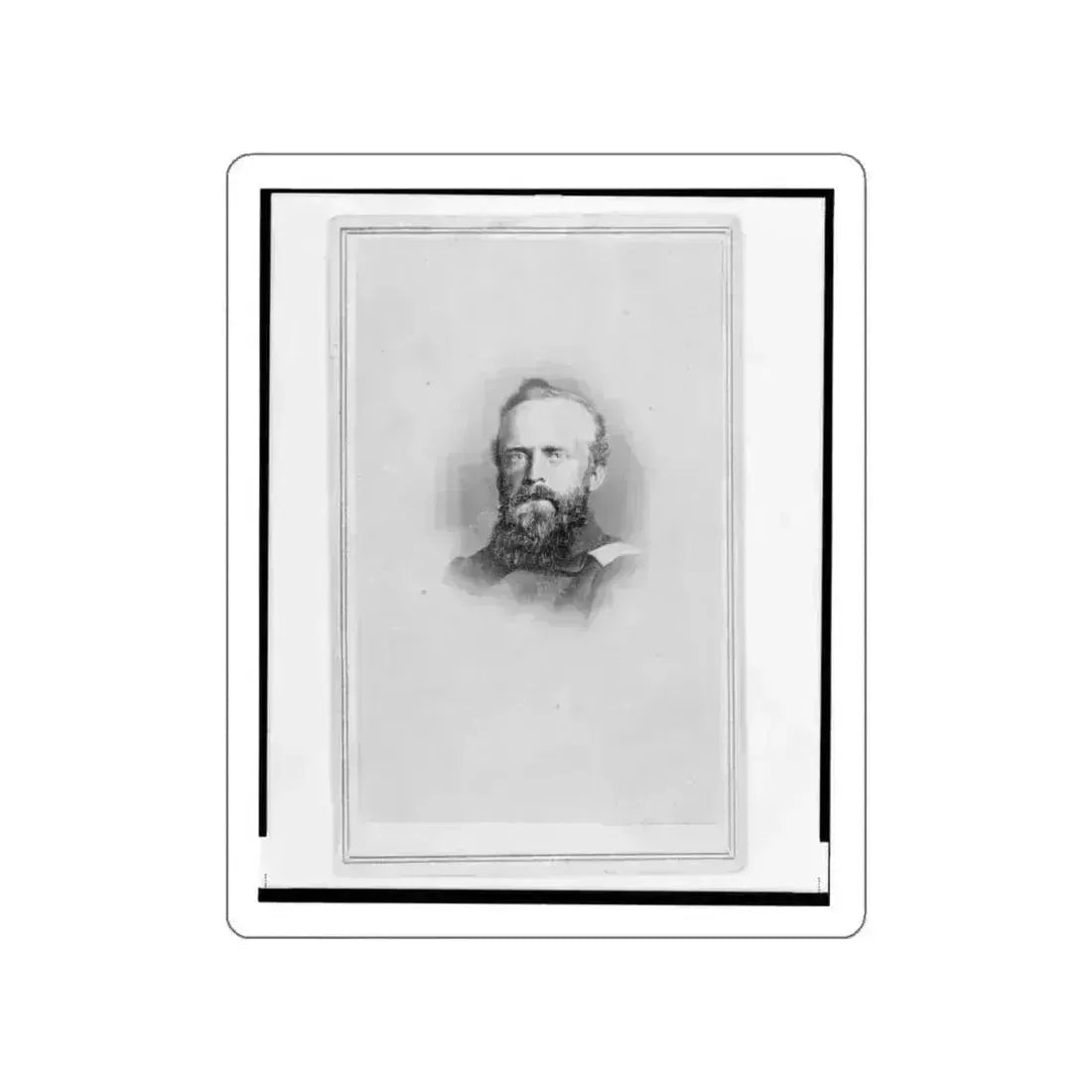 Brigade Commisariat Captain Edward Mueller, Union Officer In The 32nd Indiana Regiment, Bust Portrait, Facing Front (U.S. Civil War) STICKER Vinyl Die-Cut Decal White Die-Cut 6 Inch - The Sticker Space