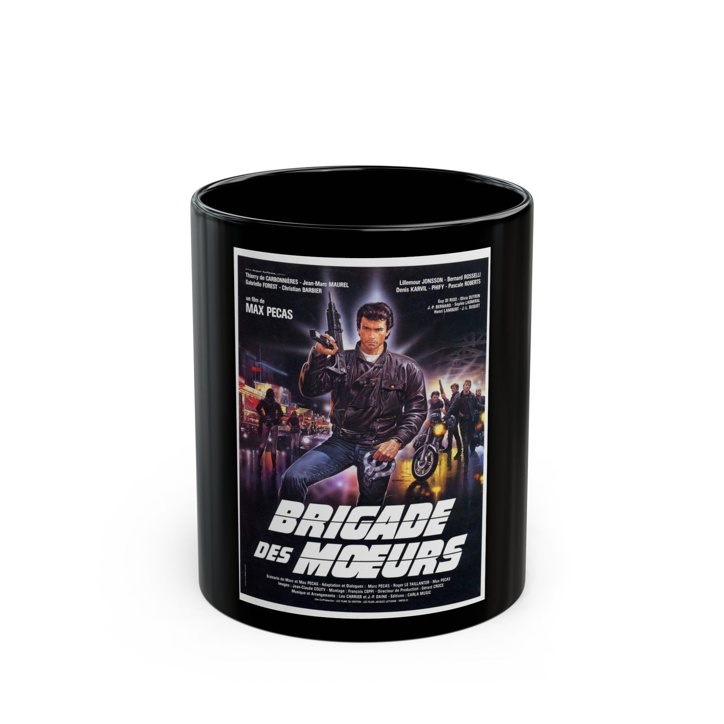 BRIGADE OF DEATH 1985 Movie Poster - Black Coffee Mug-11oz-The Sticker Space