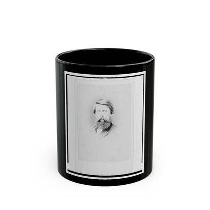 Brigadier General Jefferson Columbus Davis, Union Officer, Bust Portrait, Facing Front (U.S. Civil War) Black Coffee Mug-11oz-The Sticker Space