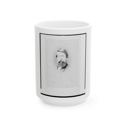 Brigadier General Jefferson Columbus Davis, Union Officer, Bust Portrait, Facing Front (U.S. Civil War) White Coffee Mug-15oz-The Sticker Space