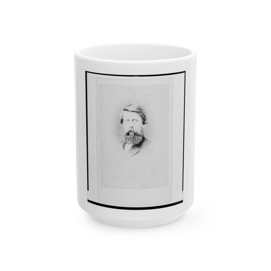 Brigadier General Jefferson Columbus Davis, Union Officer, Bust Portrait, Facing Front (U.S. Civil War) White Coffee Mug-15oz-The Sticker Space