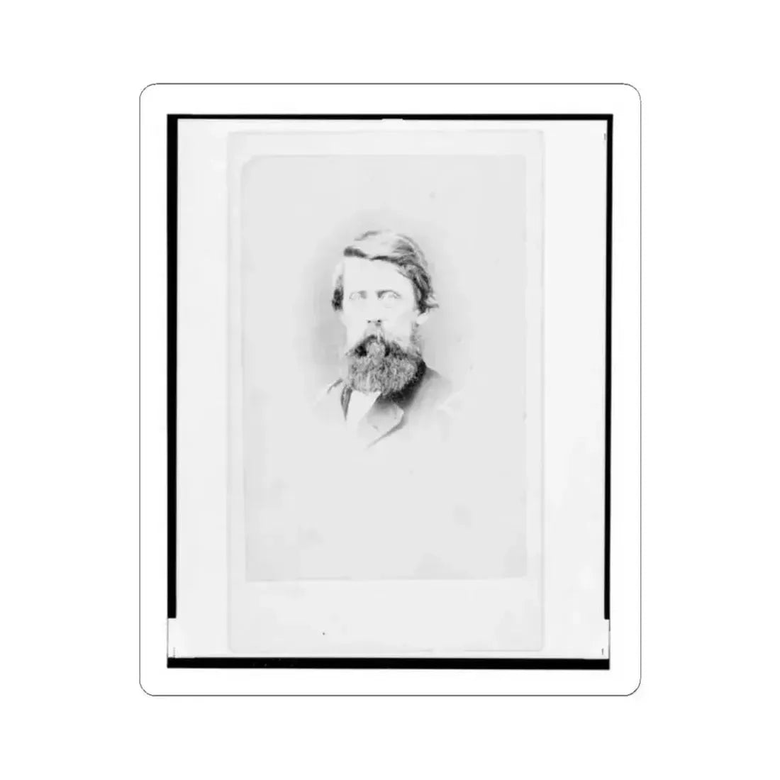 Brigadier General Jefferson Columbus Davis, Union Officer, Bust Portrait, Facing Front (U.S. Civil War) STICKER Vinyl Kiss-Cut Decal 2 Inch White - The Sticker Space