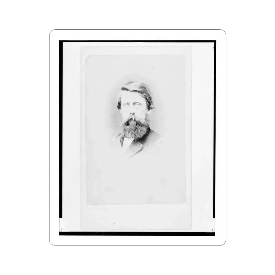 Brigadier General Jefferson Columbus Davis, Union Officer, Bust Portrait, Facing Front (U.S. Civil War) STICKER Vinyl Kiss-Cut Decal 3 Inch White - The Sticker Space