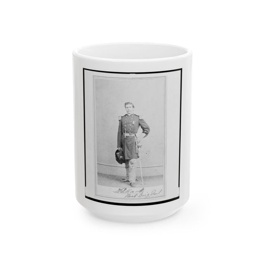 Brigadier General William G. Mank, Union Officer In The 32nd Indiana Regiment, Full-Length Portrait, Standing, Facing Front (U.S. Civil War) White Coffee Mug