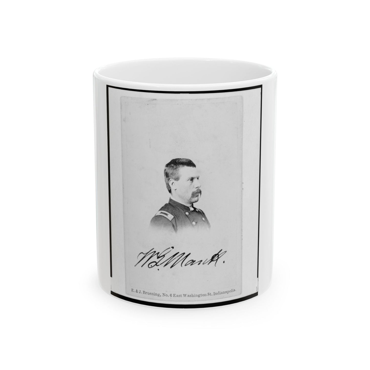 Brigadier General William G. Mank, Union Officer In The 32nd Indiana Regiment, Head-And-Shoulders Portrait, Turned Right (U.S. Civil War) White Coffee Mug