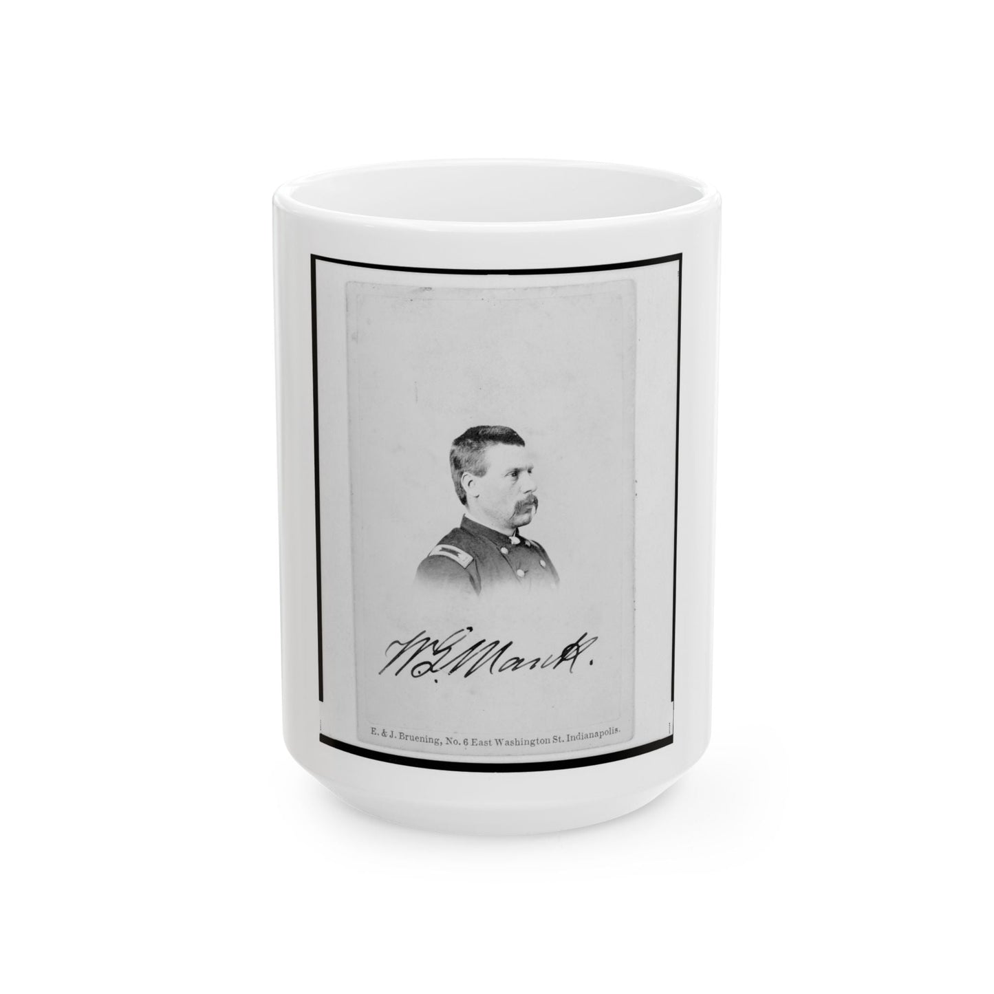 Brigadier General William G. Mank, Union Officer In The 32nd Indiana Regiment, Head-And-Shoulders Portrait, Turned Right (U.S. Civil War) White Coffee Mug