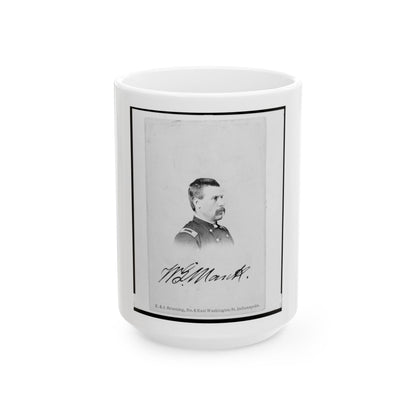 Brigadier General William G. Mank, Union Officer In The 32nd Indiana Regiment, Head-And-Shoulders Portrait, Turned Right (U.S. Civil War) White Coffee Mug