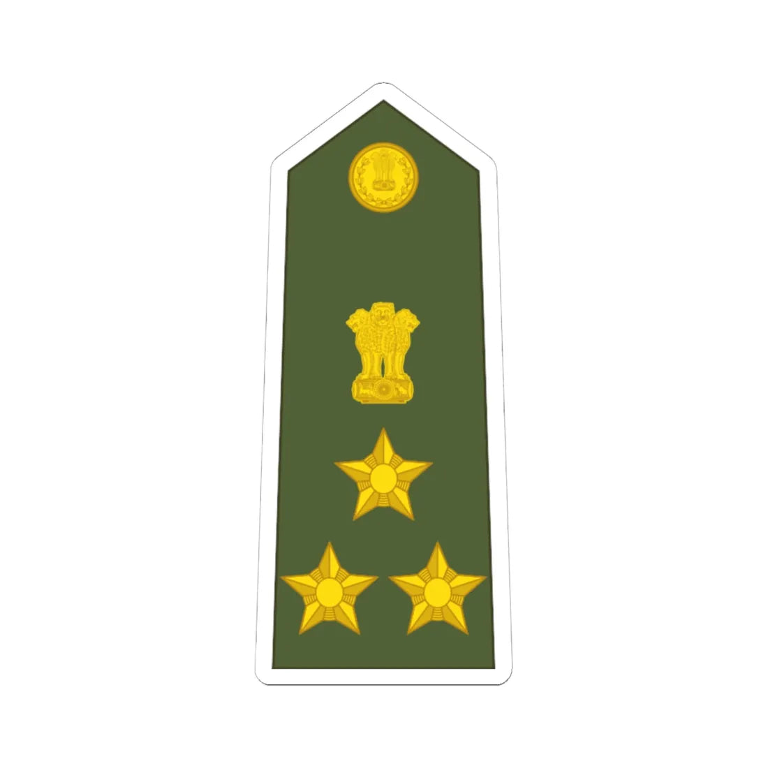 Brigadier of the Indian Army (India) (Military Rank) STICKER Vinyl Kiss-Cut Decal 6 Inch White - The Sticker Space