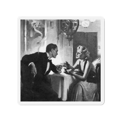 Bright Danger (2), Liberty magazine, September 25, 1937 (Magazine Illustration) Refrigerator Magnet 2 Inch Die-Cut - The Sticker Space