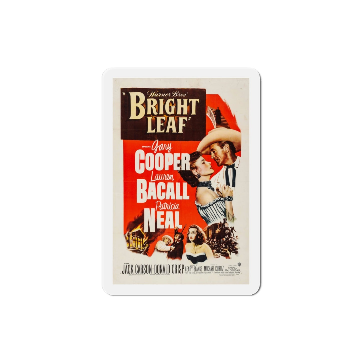 Bright Leaf 1950 Movie Poster Die-Cut Magnet-3 Inch-The Sticker Space