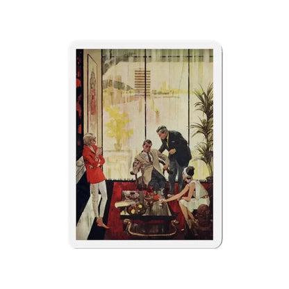 Bright Orange Shroud, Cosmopolitan Illustration, April 1965 (Magazine Illustration) Refrigerator Magnet 4 Inch Die-Cut - The Sticker Space