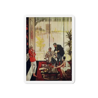 Bright Orange Shroud, Cosmopolitan Illustration, April 1965 (Magazine Illustration) Refrigerator Magnet 5 Inch Die-Cut - The Sticker Space