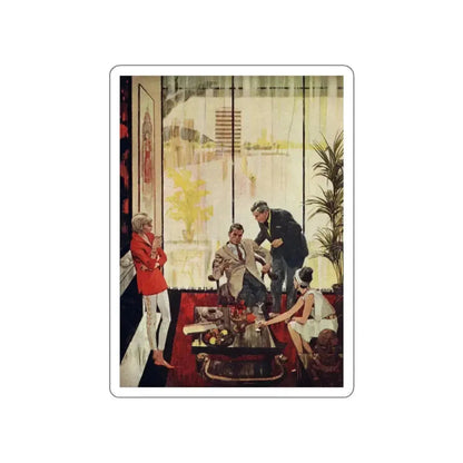 Bright Orange Shroud, Cosmopolitan Illustration, April 1965 (Magazine Illustration) STICKER Vinyl Die-Cut Decal White Die-Cut 6 Inch - The Sticker Space