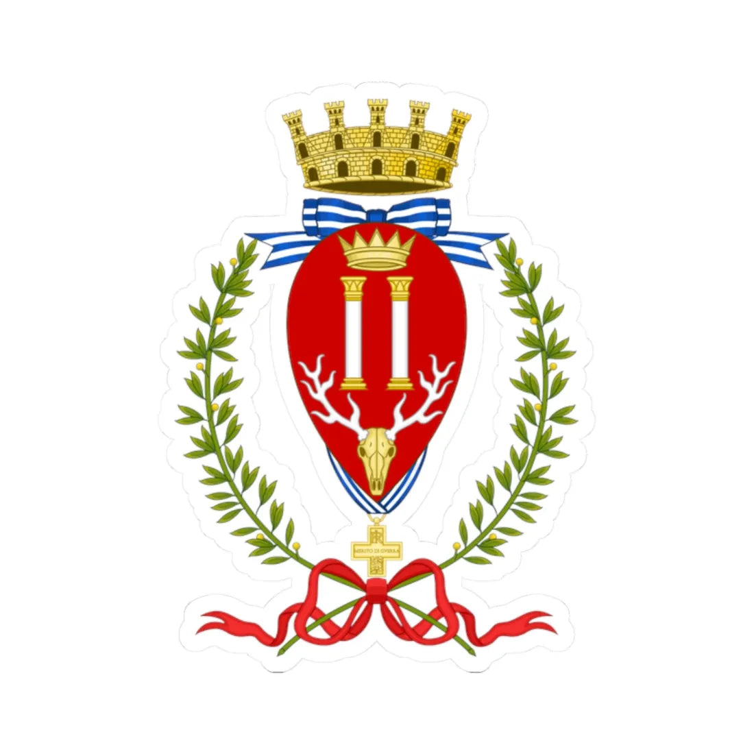 Brindisi-Stemma (Italy) (Coat of Arms) STICKER Vinyl Kiss-Cut Decal 2 Inch White - The Sticker Space